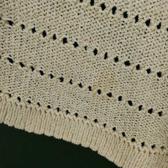 Vintage Adolfo New York Cream Open Front Knit Cardigan Size S/M - Picture 7 of 7